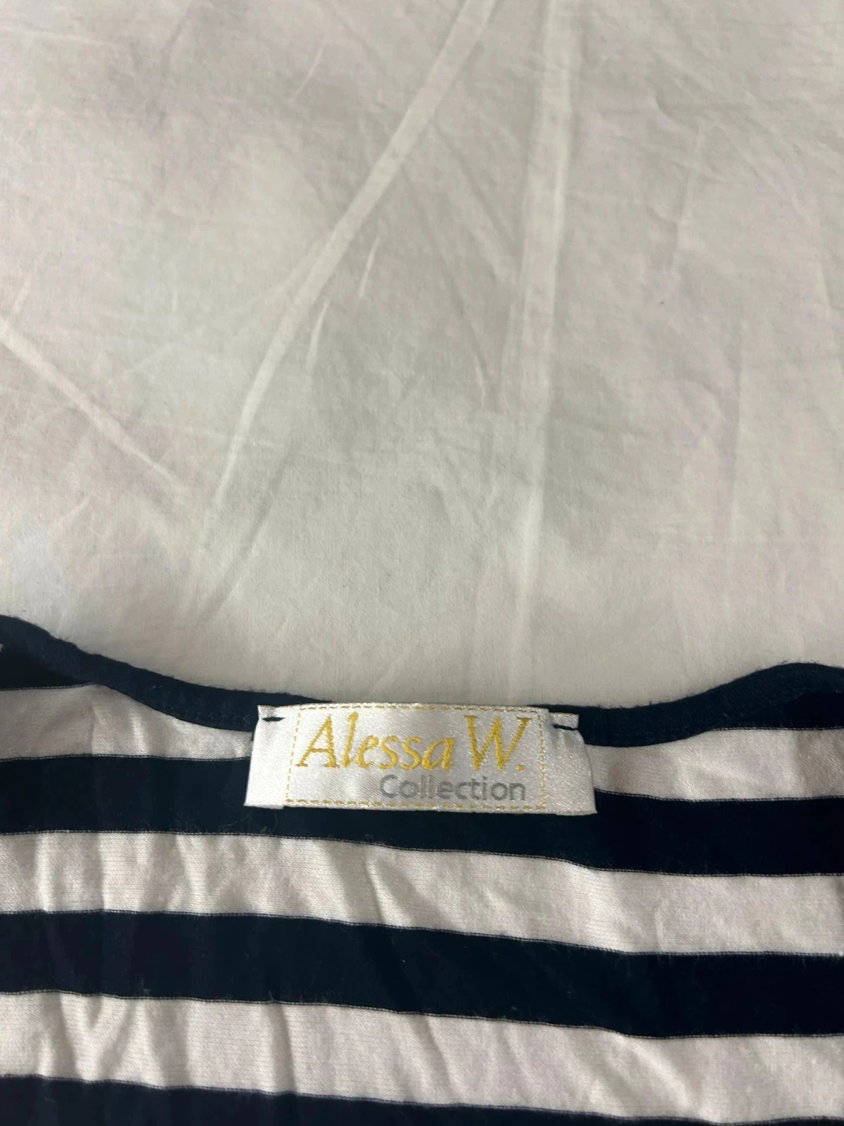Black and white striped tank top Alessa W. collection in viscose – photo 7